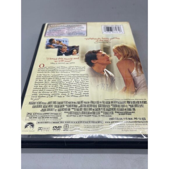 How to Lose a Guy in 10 Days DVD  2002 Paramount Pictures PG-13 English 115 READ - Picture 2 of 3
